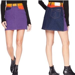 Calvin Klein color block high waist mini skirt- size 33